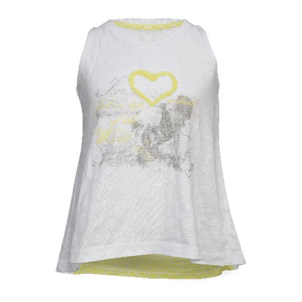 WHITE GRAPHIC GIRLS SLEEVELESS TOP - ruffntumblekids