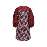 GIRLS MIXED ANKARA A-LINE DRESS -RED - ruffntumblekids