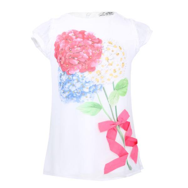 GIRLS WHITE FLORAL APPLIQUE DRESS - ruffntumblekids