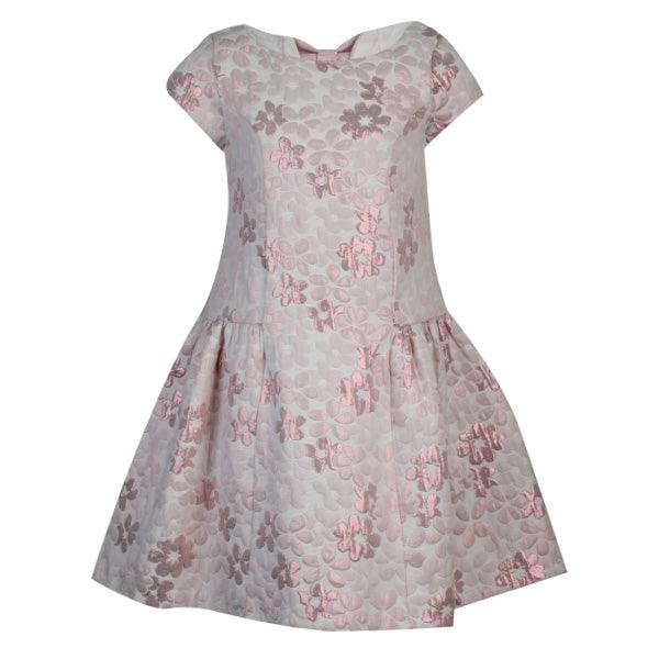 PINK FLORAL DROPWAIST GIRLS DRESS - ruffntumblekids