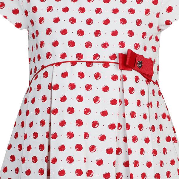 WHITE AND RED OTTOMAN GIRLS DRESS - ruffntumblekids