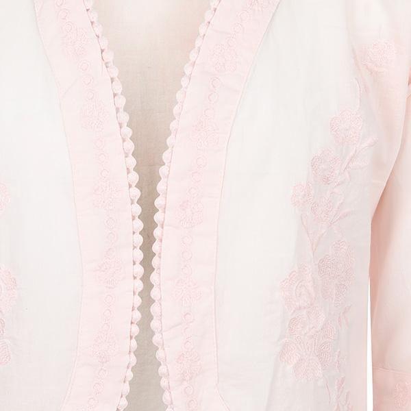 GIRLS EMBROIDERED BOLERO JACKET - ROSE PINK - ruffntumblekids