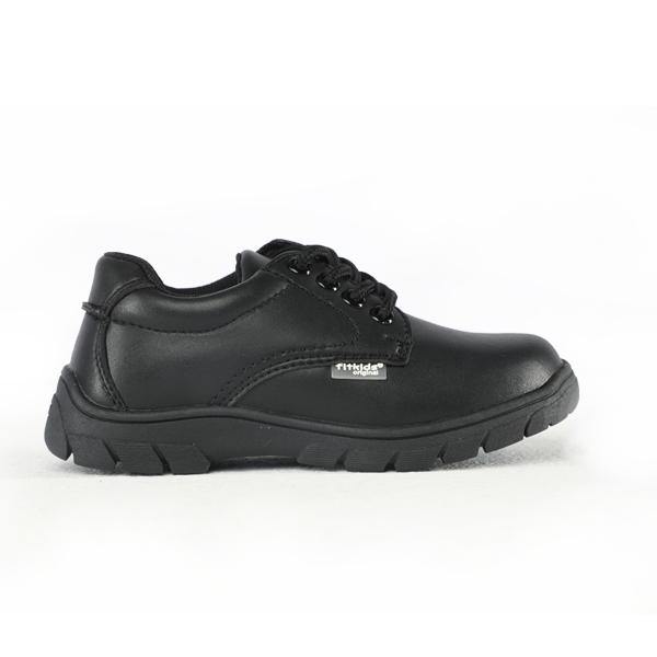 BOYS LACE UP SCHOOL SHOE - BLACK - ruffntumblekids