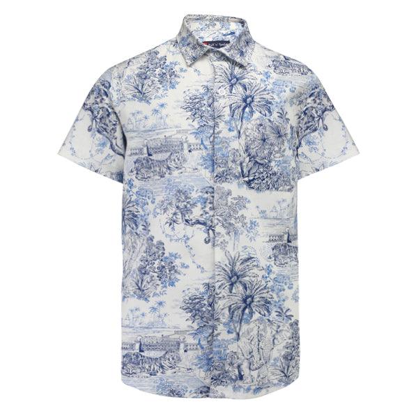 BOYS FLORAL PRINT SHIRT - WHITE