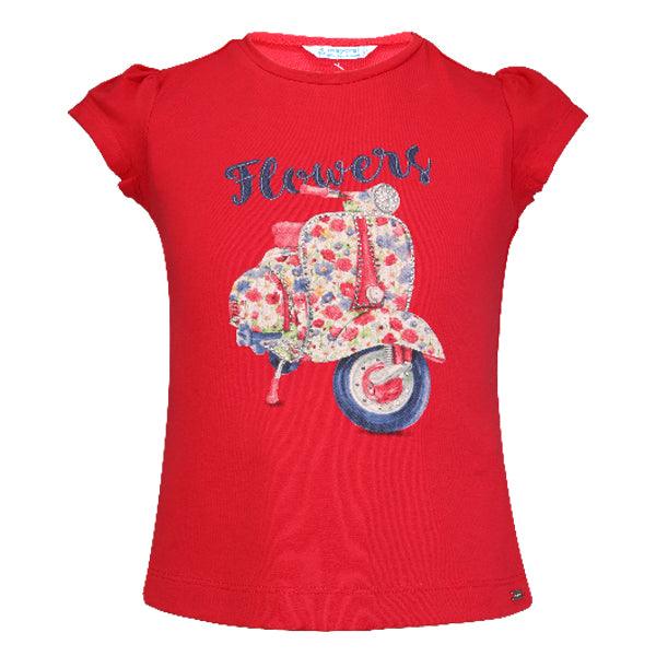 GIRLS SHORT SLEEVE GRAPHIC T-SHIRT - RED - ruffntumblekids