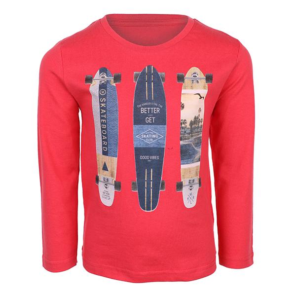 BOYS LONG SLEEVE T-SHIRT - RED - ruffntumblekids