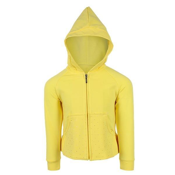 GIRLS YELLOW ZIPPER HOODIE - ruffntumblekids