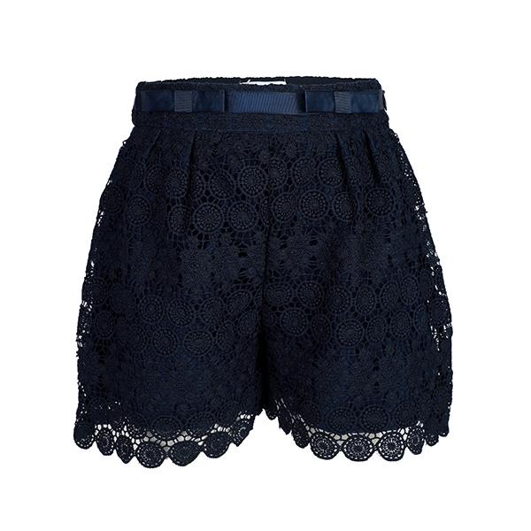 GIRLS GUIPURE SHORTS - NAVY BLUE - ruffntumblekids