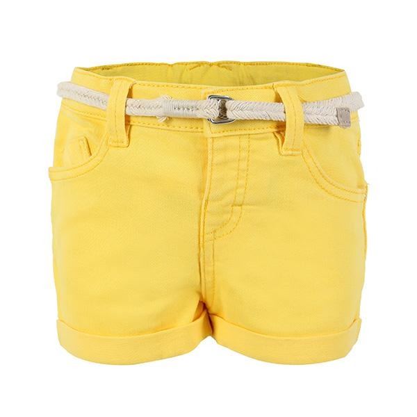 GIRLS BASIC TWILL SHORTS - YELLOW - ruffntumblekids