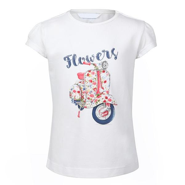 GIRLS WHITE SHORT SLEEVE GRAPHIC T-SHIRT - ruffntumblekids