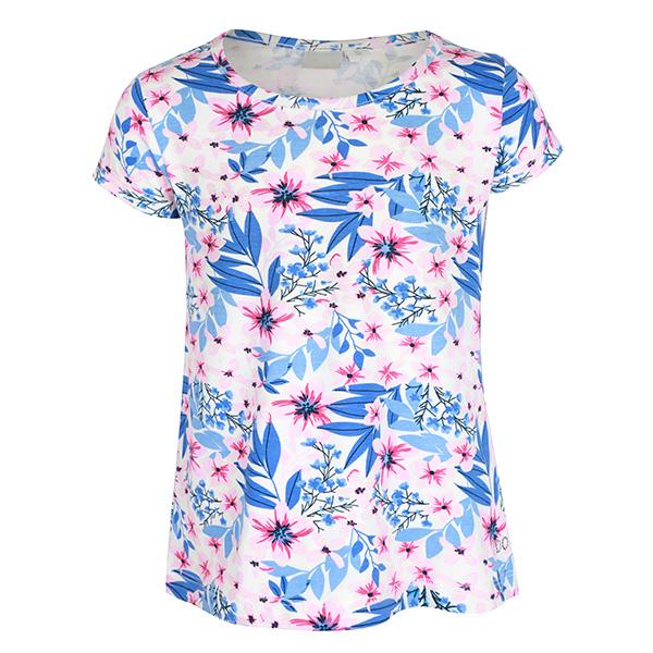 GIRLS MULTI COLOR SHORT SLEEVES FLORAL TOP - ruffntumblekids