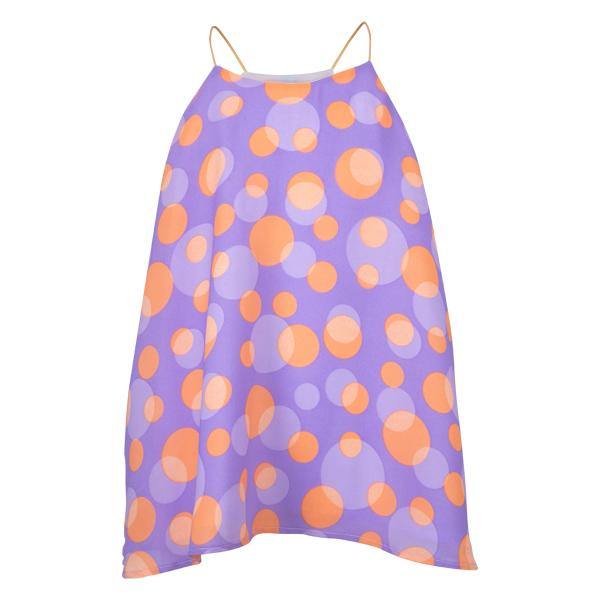 GIRLS POLKA DOT CHIFFON BLOUSE - LILAC - ruffntumblekids