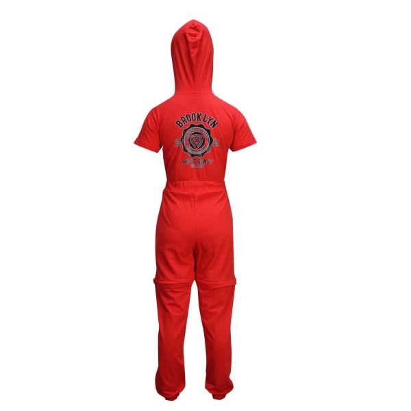 Red jumpsuit with hoodie hotsell