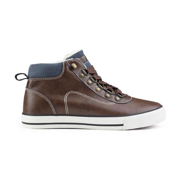 BOYS LACED HIGH SNEAKERS - BROWN - ruffntumblekids